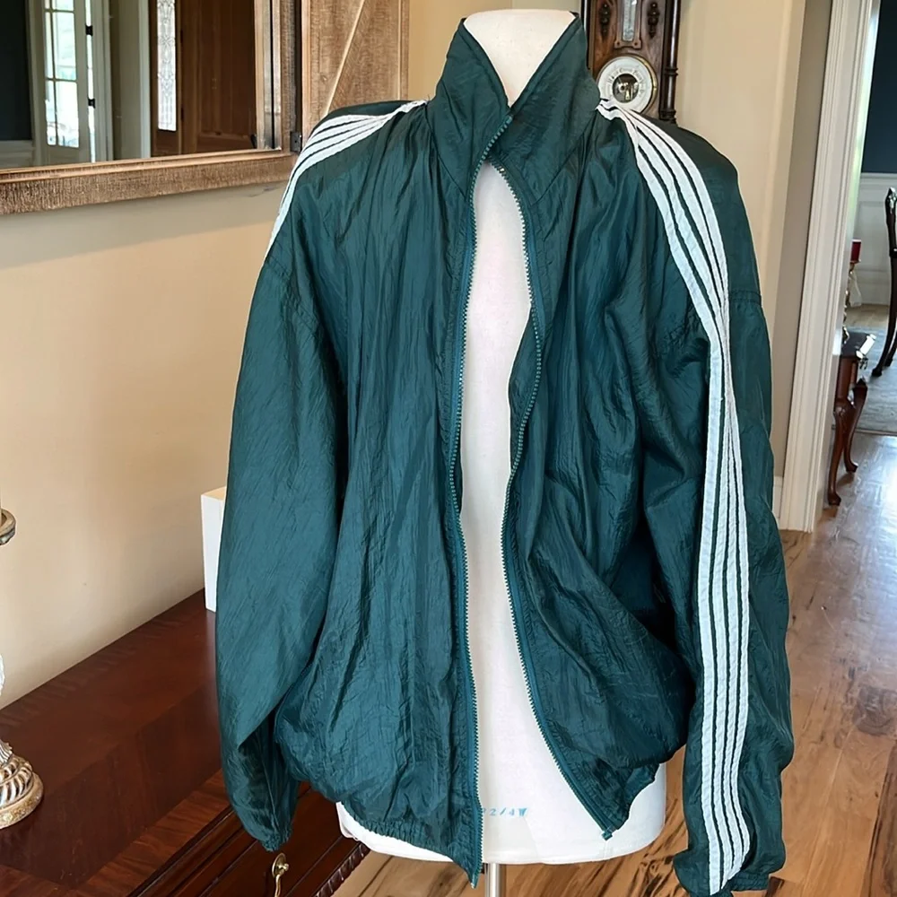 Vintage Dark Green Windbreaker Jacket